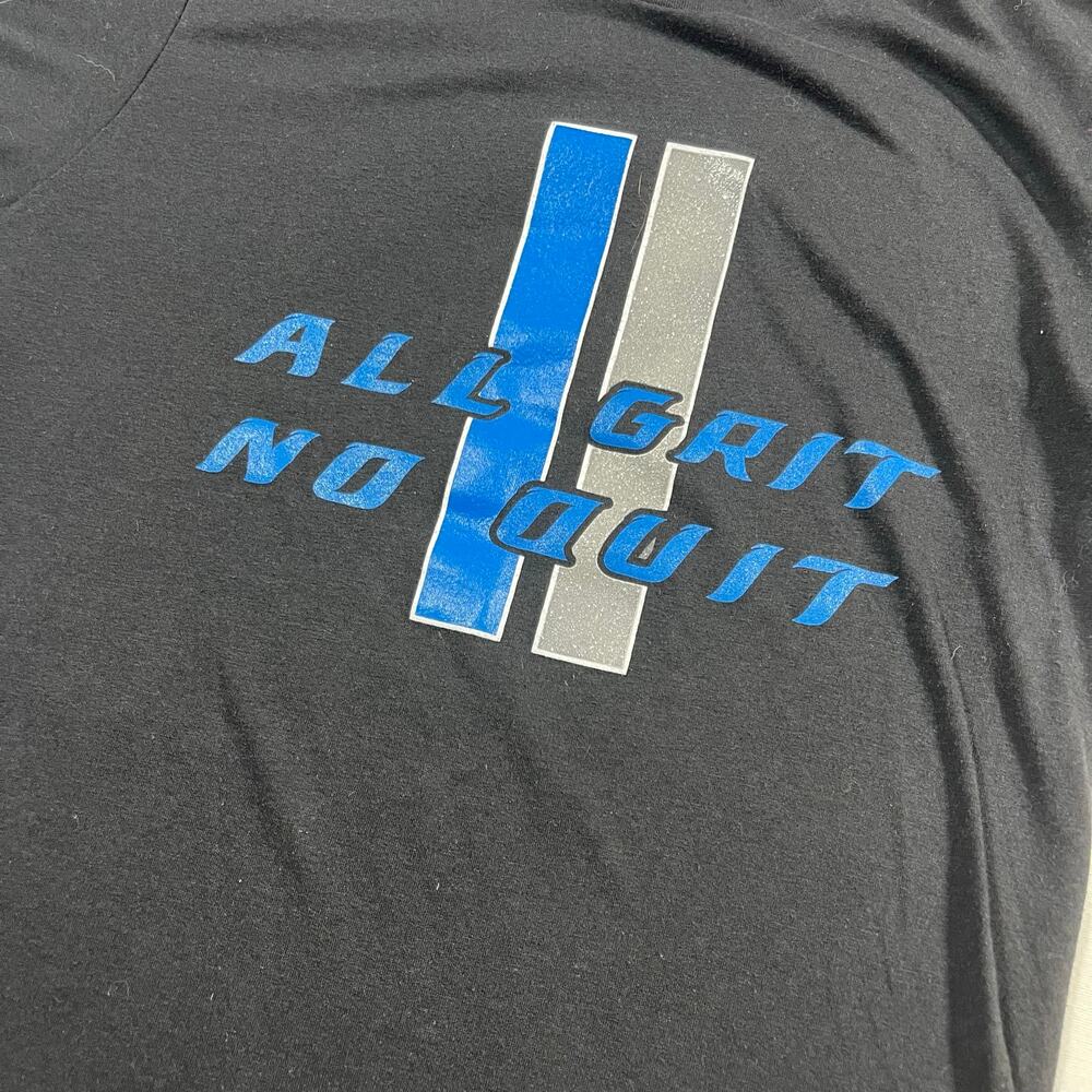 Detroit Lions All Grit No Quit T-Shirt Black Blue Silver Next Level Men’s S